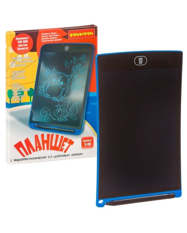 Планшет с жидкокристаллическим краном, синие линии