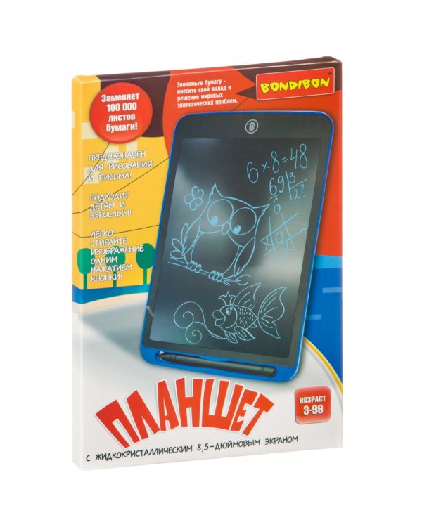 Планшет с жидкокристаллическим краном, синие линии