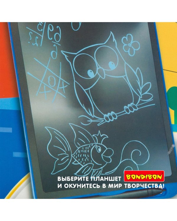 Планшет с жидкокристаллическим краном, синие линии