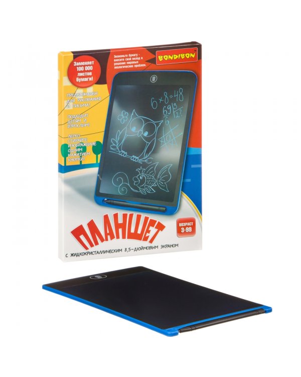 Планшет с жидкокристаллическим краном, синие линии