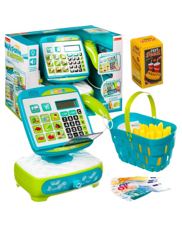 Играем в магазин с кассовым аппаратом, 17 предметов