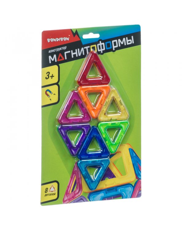 Магнитный конструктор. Магнитоформы, 8 треугольников