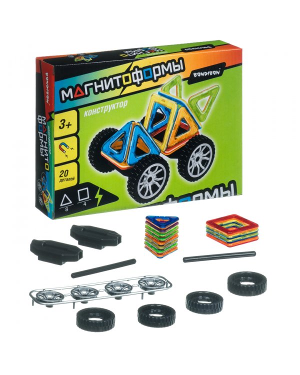 Магнитный конструктор. Магнитоформы. Машина, 20 деталей
