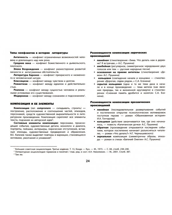 Литература в таблицах для ЕГЭ