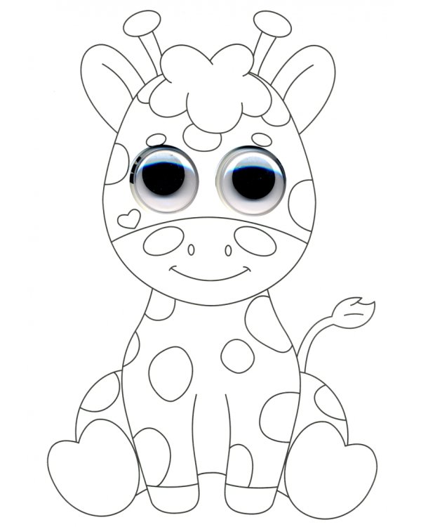 Раскраска А4 с глазками. Коала