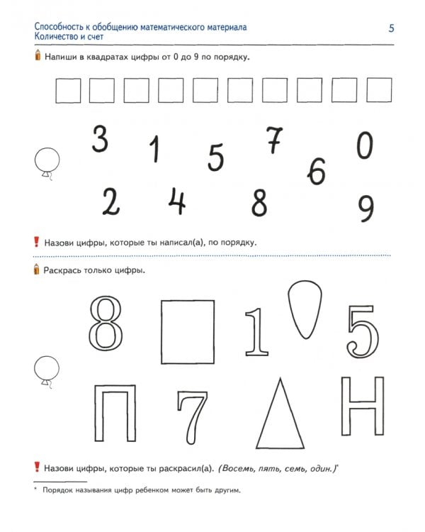 Диагностика математических способностей детей 6—7 лет. ФГОС ДО