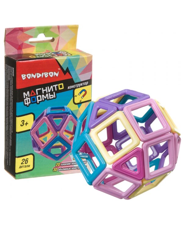 Магнитный конструктор. Магнитоформы, 26 мини деталей