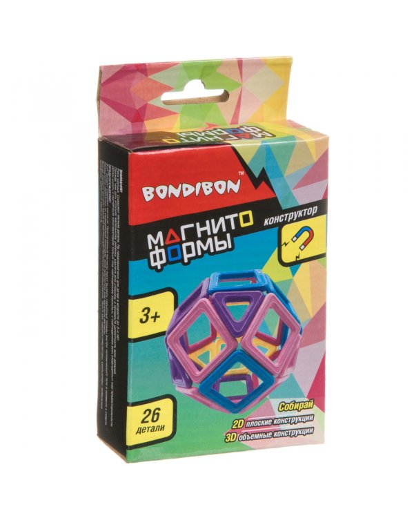 Магнитный конструктор. Магнитоформы, 26 мини деталей