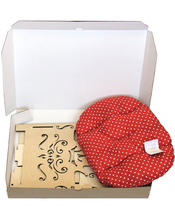 Лежак для животных "Кроватка с короной", сборная деревянная модель