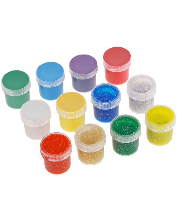 Гель с блестками "Ассорти", 12 цветов по 20 мл