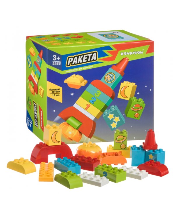 Конструктор. Ракета, 18 больших деталей