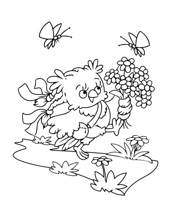 Раскраска для малышей. Совушки