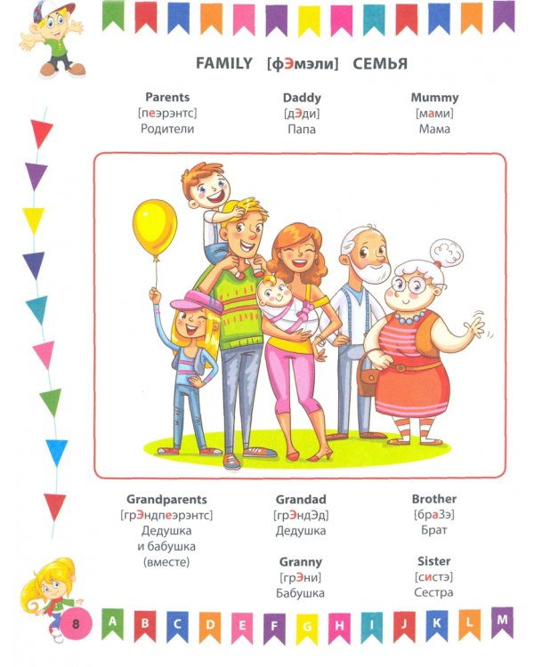 Английский словарь для дошколят в картинках