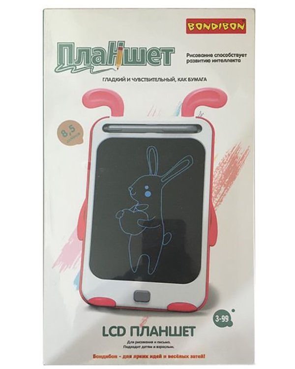 Планшет с жидкокристаллическим экраном. Зайка, розовый