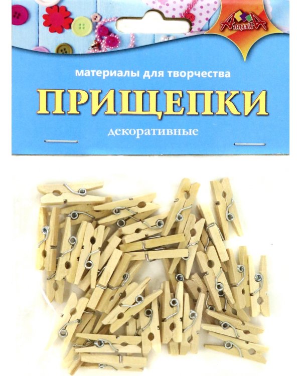 Материалы для творчества "Прищепки декоративные. Классика"