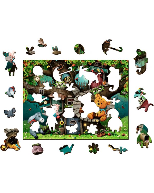 Фигурный деревянный пазл. Винни Пух, 80 элементов
