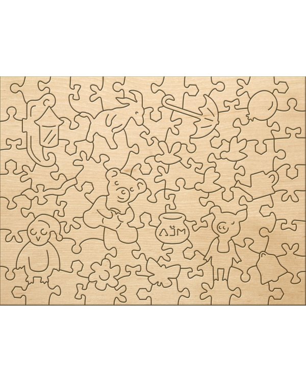 Фигурный деревянный пазл. Винни Пух, 80 элементов