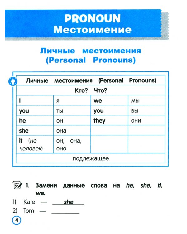 Английский язык. Местоимение. Тренажёр для начальной школы. 3-4 классы