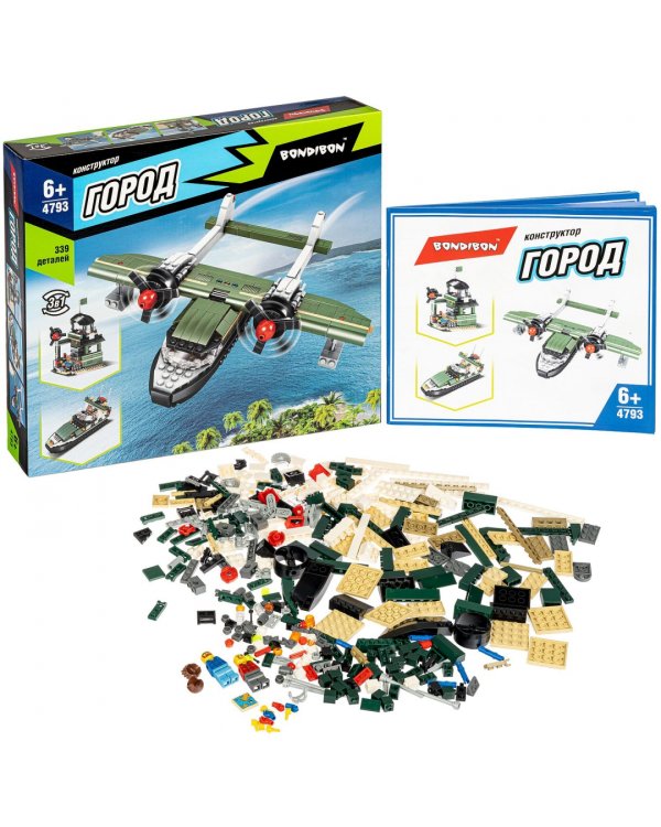 Конструктор 3 в 1. Город. Водный дозор, 339 деталей