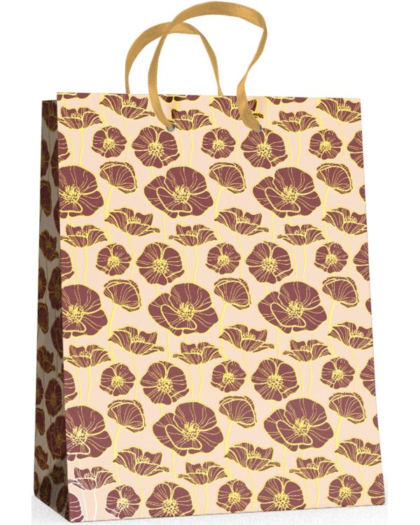 Пакет подарочный "Маки" (17.8x22.5x10.2 см)
