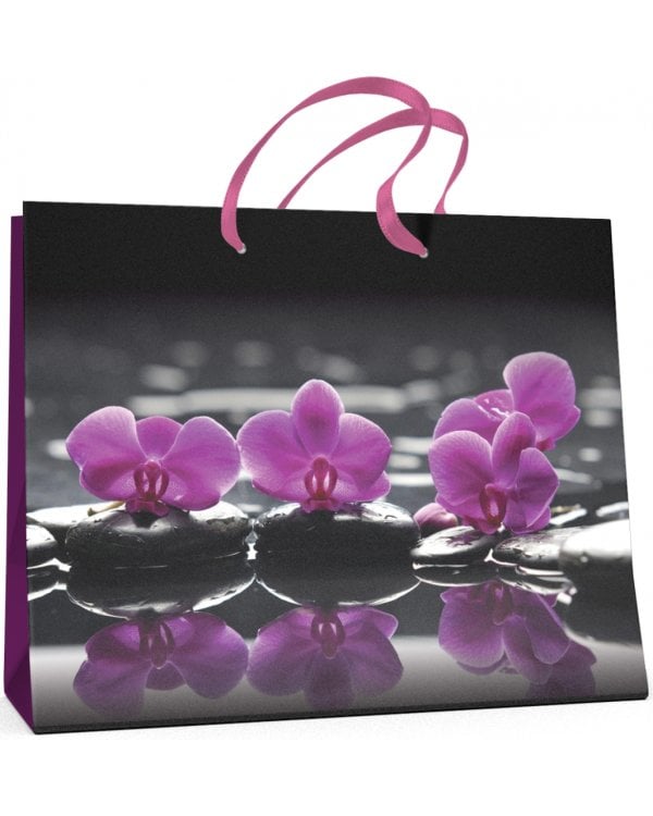 Пакет подарочный "Орхидеи" (32,5x26x13 см)