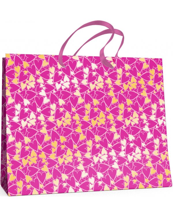 Пакет подарочный "Сердечки" (32,5x26x13 см)