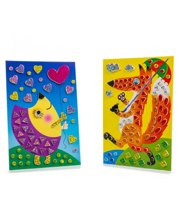 Сверкающая мозаика 2 в 1. Лисичка и еж