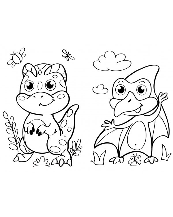 WOW Раскраска. Милые динозаврики