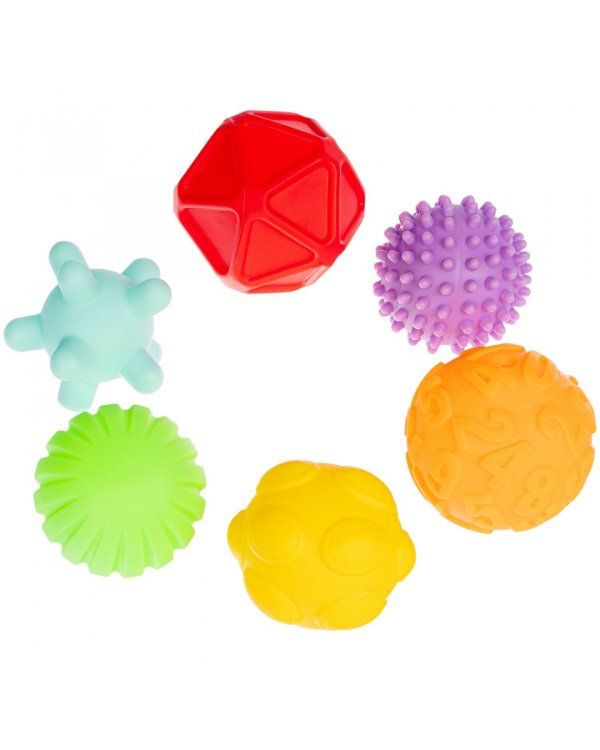 Сенсорные мячики, 6 штук