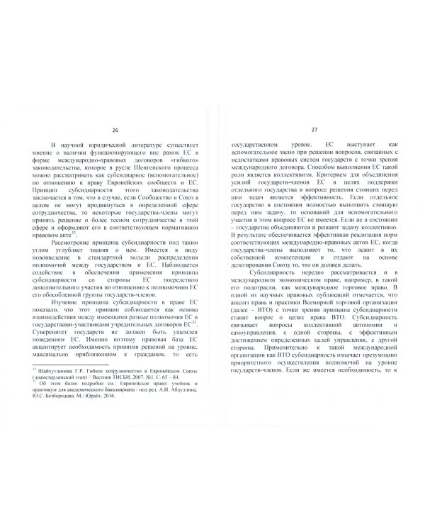 Принцип субсидиарности и международно-правововая защита прав и свобод человека