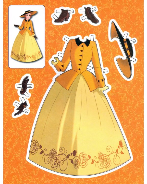 Белль. Бумажная кукла с нарядами