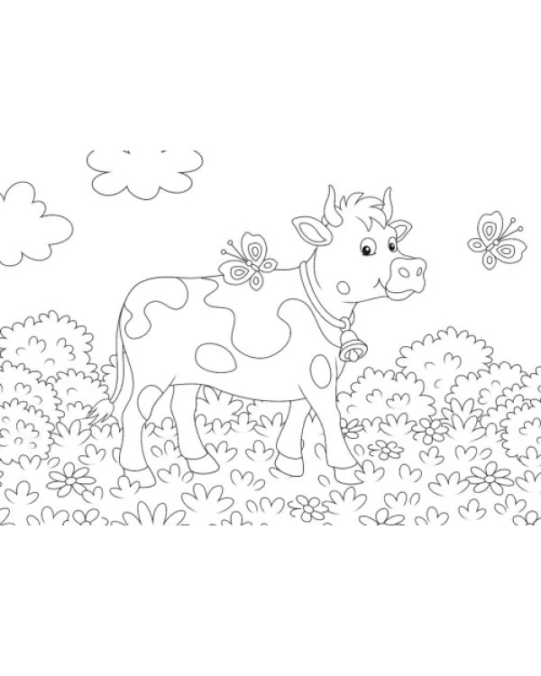 Добрый бычок. Раскраски для малышей