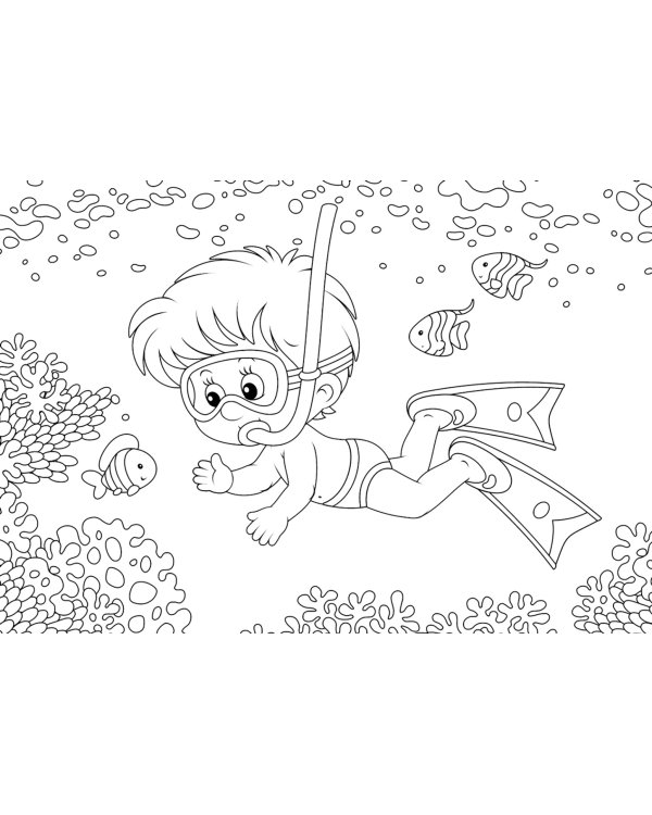 Подводный мир. Раскраски для малышей