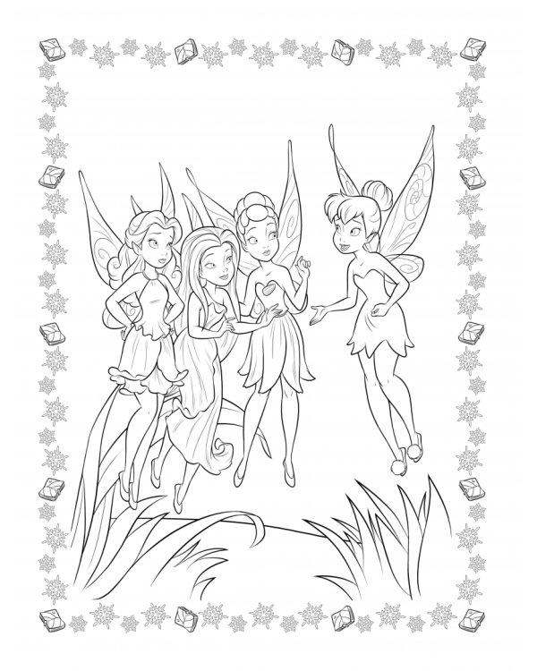 Феи. Раскраска № 7 (Динь-Динь зимой)