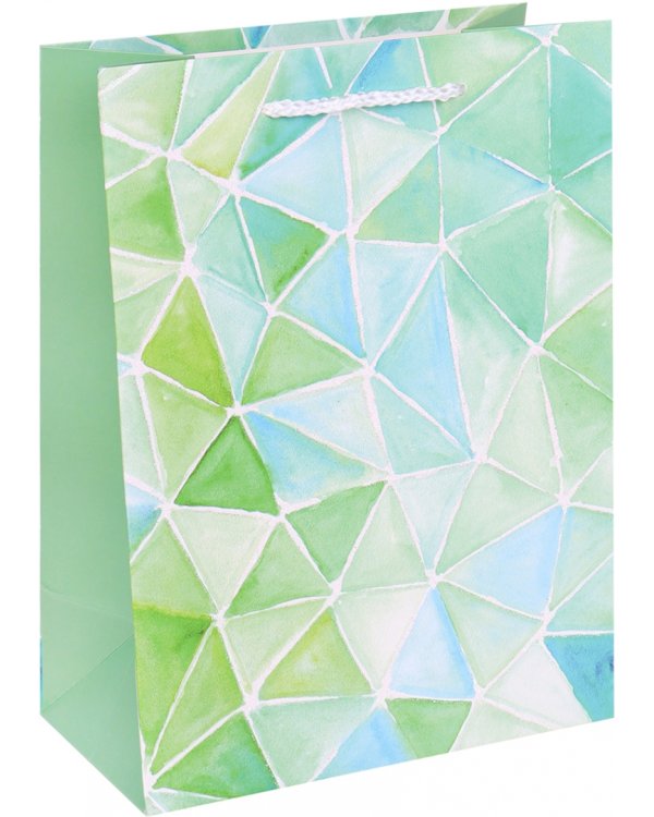 Пакет подарочный "Витраж", зеленый, 18х23х10 см