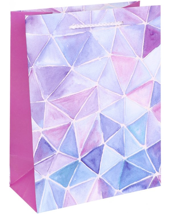 Пакет подарочный "Витраж", фиолетовый, 18х23х10 см