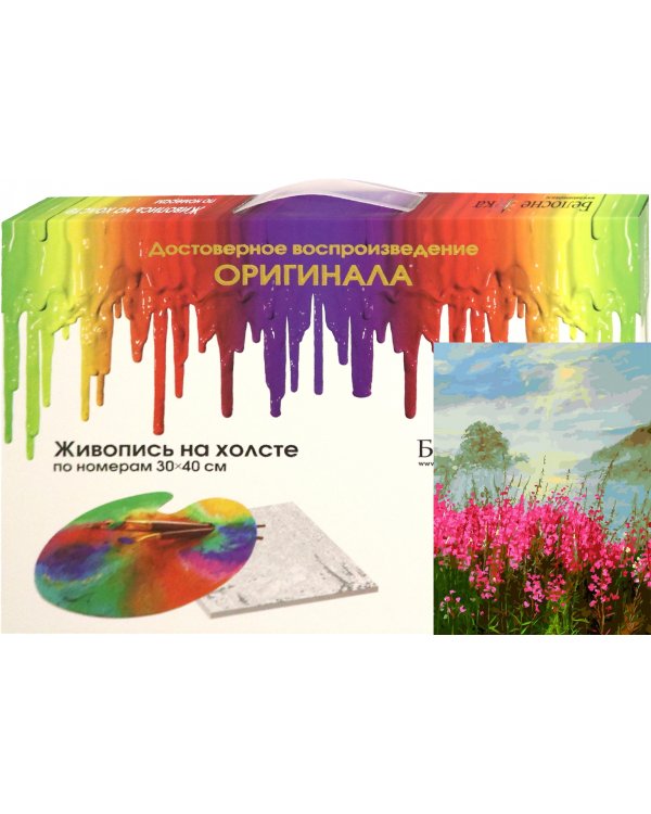 Живопись на холсте. Иван-чай, 30x40 см