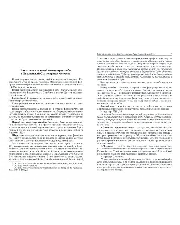 Жалоба в Европейский Суд по правам человека. Новый формуляр и образец заполнения