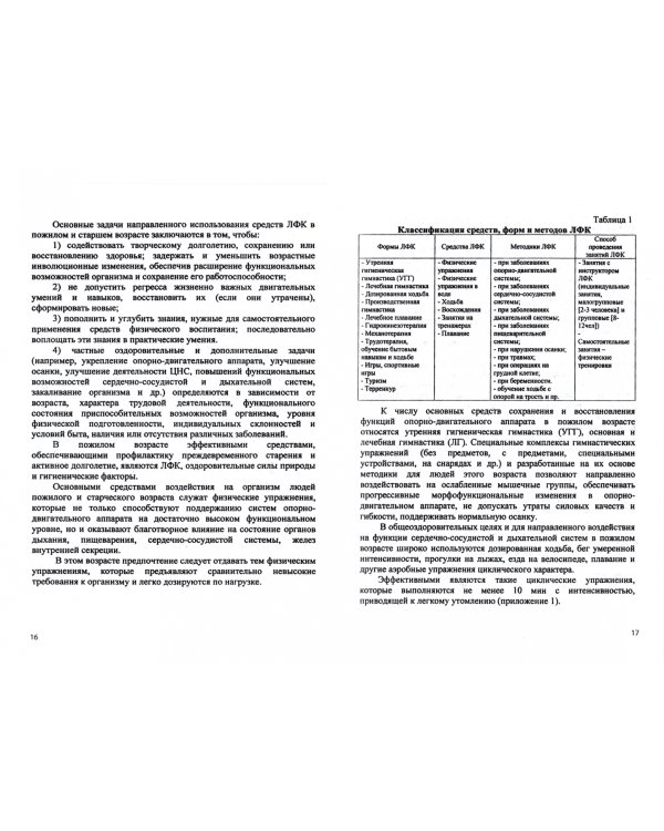 Лечебная физическая культура при заболеваниях людей пожилого возраста