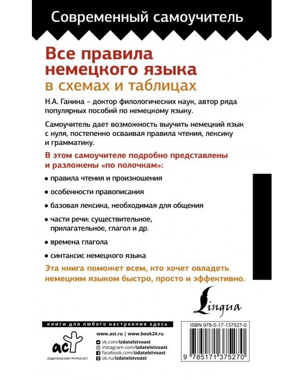 Все правила немецкого языка в схемах и таблицах