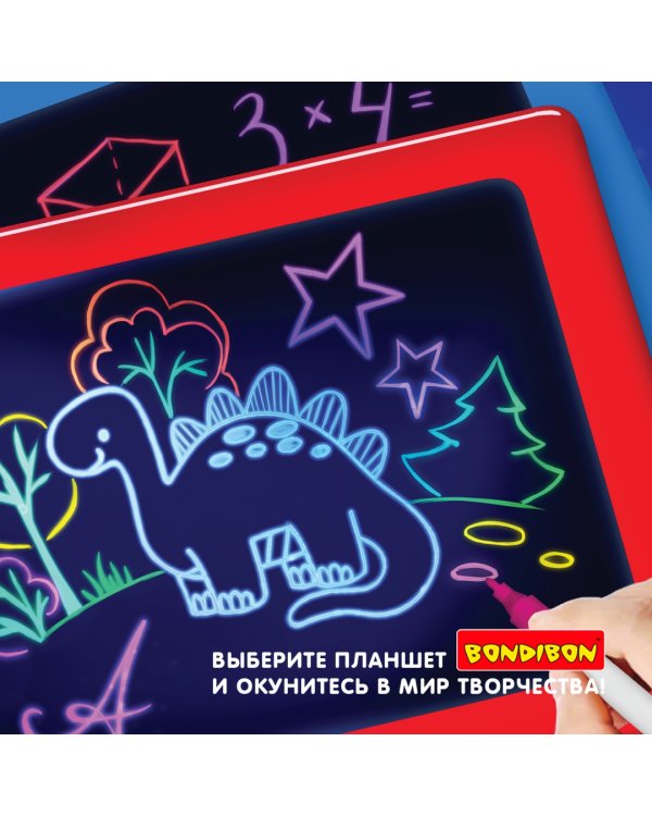 Планшет с экраном для рисования, обучающими карточками и с подсветкой