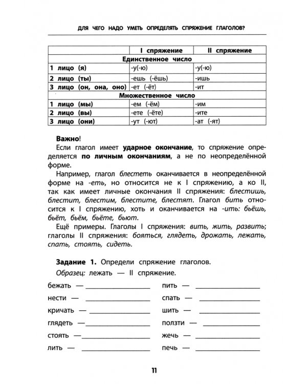 Спряжение глагола: тренировка орфографической зоркости. 1-4 классы