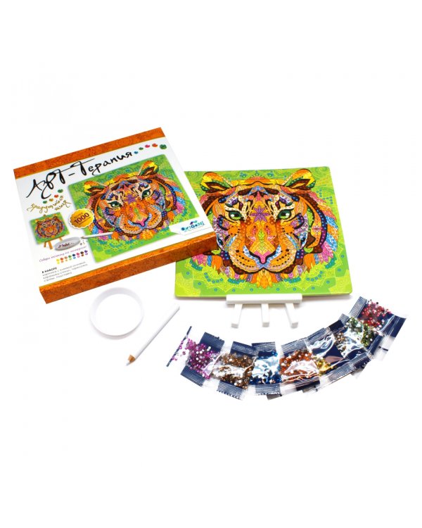 Алмазные узоры. Арт-терапия. Крадущийся тигр