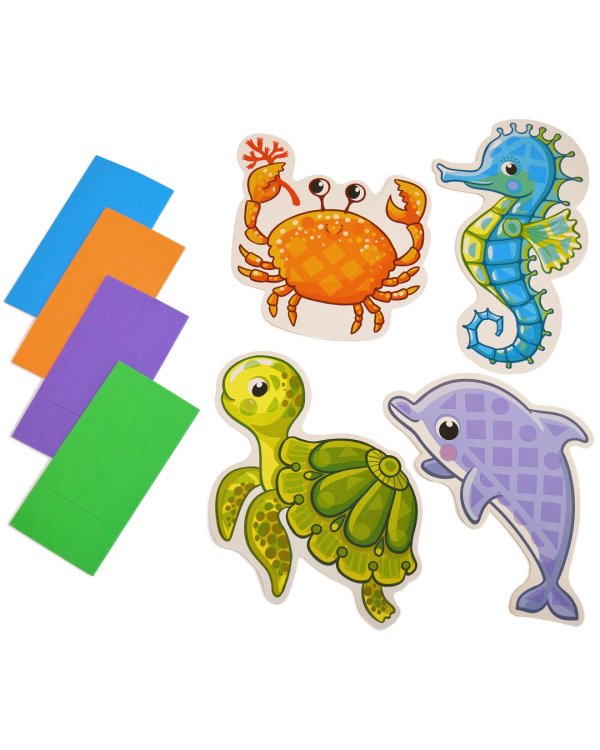 Мягкая картинка для малышей. Морские животные