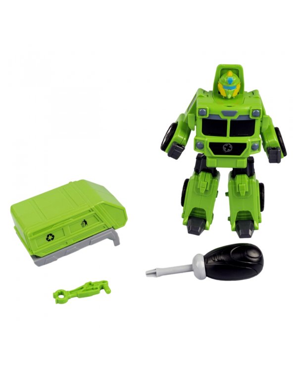 Трансформер-конструктор с отвёрткой 2 в 1. Bondibot. Мусоровоз-робот