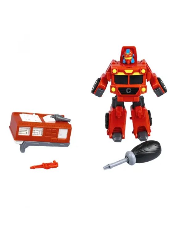 Трансформер-конструктор с отвёрткой 2 в 1. Bondibot. Пожарная машина-робот