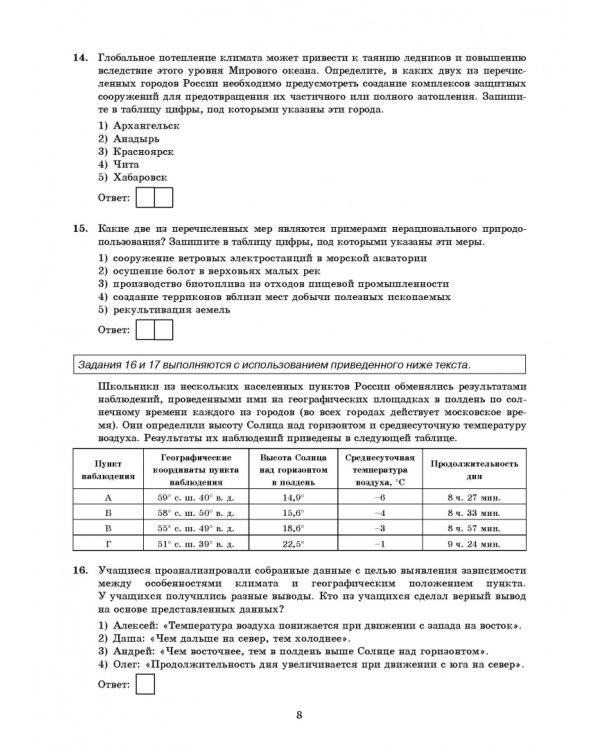 ОГЭ 2022. ФИПИ. География. Типовые варианты экзаменационных заданий. 30 вариантов заданий