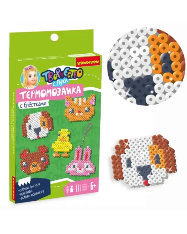 Термомозаика с блестками. Животные леса и фермы