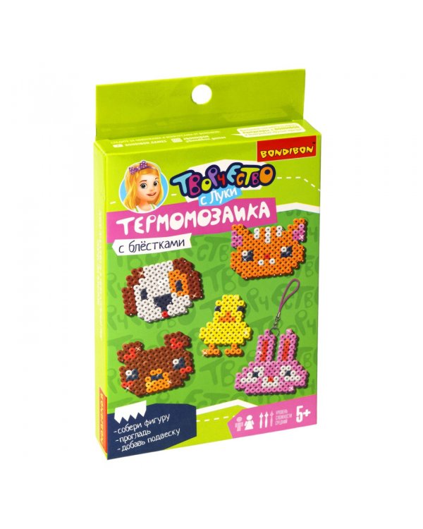 Термомозаика с блестками. Животные леса и фермы