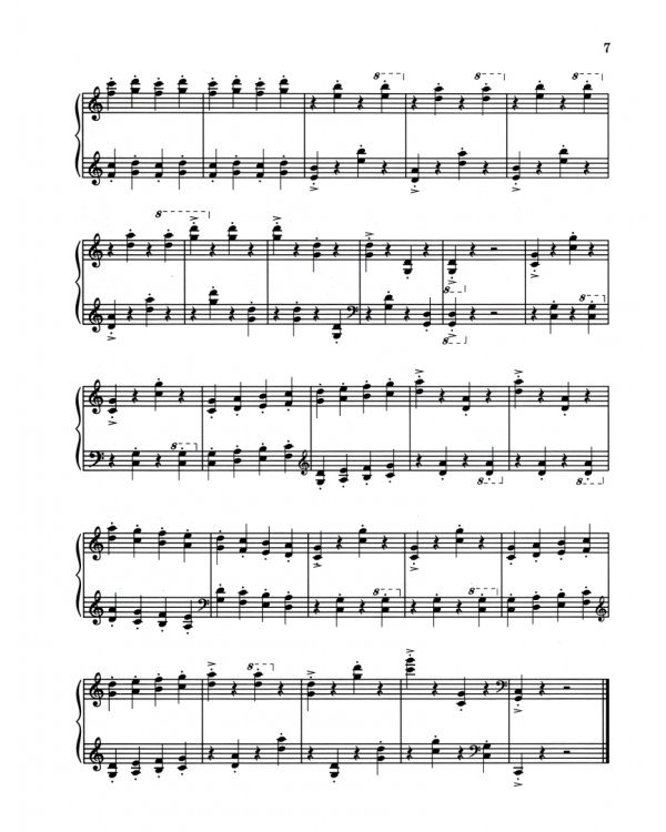 Пьесы для фортепиано на технику игры двойными нотами, октавами, аккордами